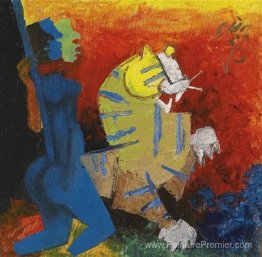Sans titre (figure bleue et tigre)