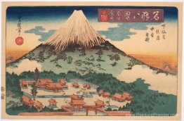 Neige du soir sur Fuji d'un ensemble de huit vues célèbres publi