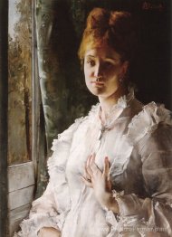 Portrait d'une femme en blanc