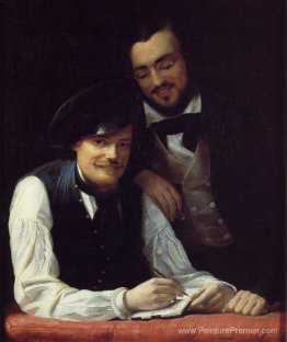 Autoportrait de l'artiste avec son frère, Hermann