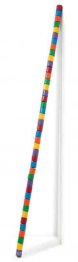 Barre en bois rond en rouge, bleu, orange, vert, jaune et violet