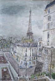 La Tour Eiffel et la rue de la manutention