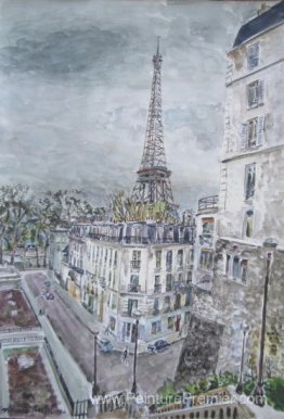 La Tour Eiffel et la rue de la manutention