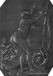 Sorcière debout avec monstre