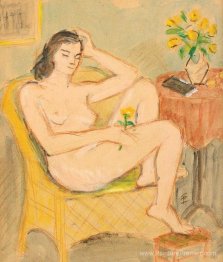 Nu dans la chaise