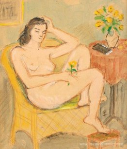 Nu dans la chaise