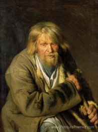 Vieil homme avec une béquille