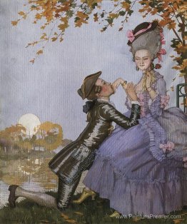 Une jeunesse à genoux devant une dame