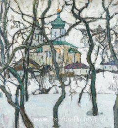 Scène d'hiver avec l'église