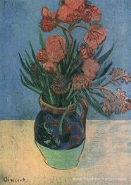 Vase de vie morte avec oléanders