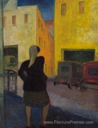 Femme traversant la route
