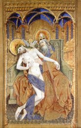 Holy Trinity Gold, Silver and Silk Embroidery, Pearls, Glass Wad