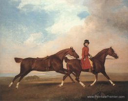 William Anderson avec deux chevaux de selle