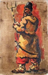 Triptyque. Cossack avec une fourchette.