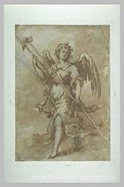 Angel tenant la lance et le support d'éponge
