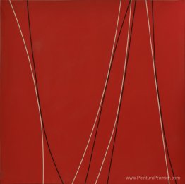 Sans titre (lignes noires et blanches sur fond rouge)