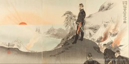 Image des officiers et des hommes adorant le soleil levant tout