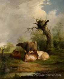 Paysage avec du bétail