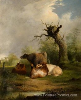 Paysage avec du bétail