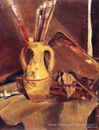 Nature morte avec des pinceaux