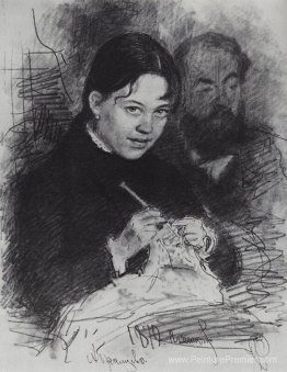 Portrait de E.L. Prahova et peintre R.S. Levitsky