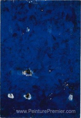 Peinture au feu bleu d'une minute