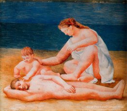 Famille au bord de la mer