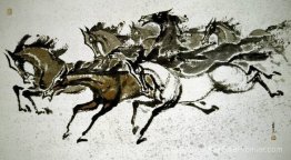 La photo d'un troupeau de cheval