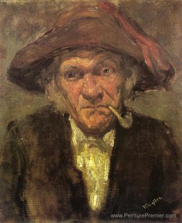 Homme fumer une pipe
