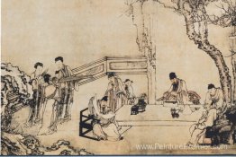 Un banquet de nuit à Peach and Plum Garden au printemps