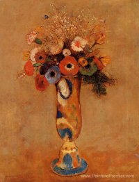 Fleurs sauvages dans un vase à long cou long
