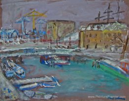 Voir sur le front de mer Oosterdok en hiver - Amsterdam City
