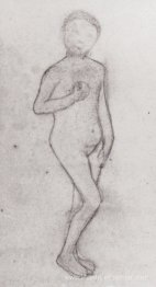 Fille nue debout