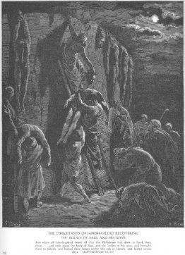 Les Jabesh-Gileadites récupèrent les corps de Saul et de ses fil
