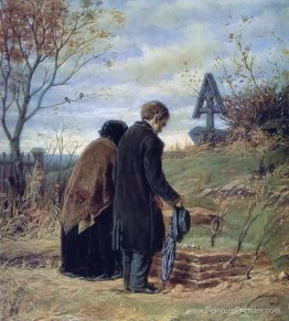 De vieux parents visitant la tombe de leur fils