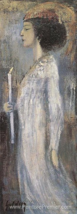 Femme avec bougie