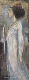 Femme avec bougie