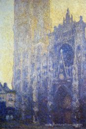 Cathédrale Rouen, le portail, effet matinal