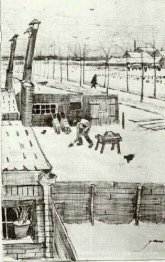 Chantier enneigé