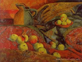 Nature morte avec des pommes et de la cruche