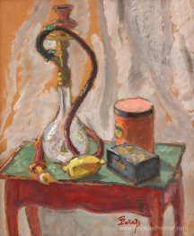 Nature morte avec Hubble-bubble et boîtes