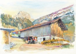 Les plans sur bex, une grange avec tracteur - la montagne Muvera