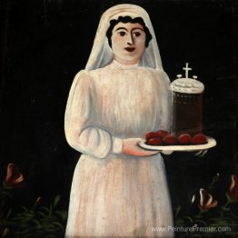 Femmes portant des œufs (partie existante de la peinture)