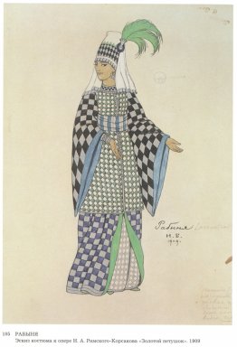 Conception de costumes pour l'opéra, The Golden Cockerel, par Ni
