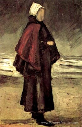 La femme du pêcheur sur la plage