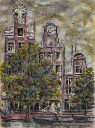 Vue depuis la fenêtre de l'hôtel, Prisenstraat Amsterdam, Hollan
