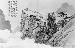 Poète au sommet d'une montagne