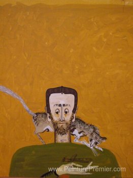 L'homme avec chat et libellule