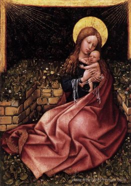 Madonna par un chêne de banque herbeux