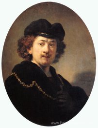 Autoportrait avec chapeau et chaîne en or